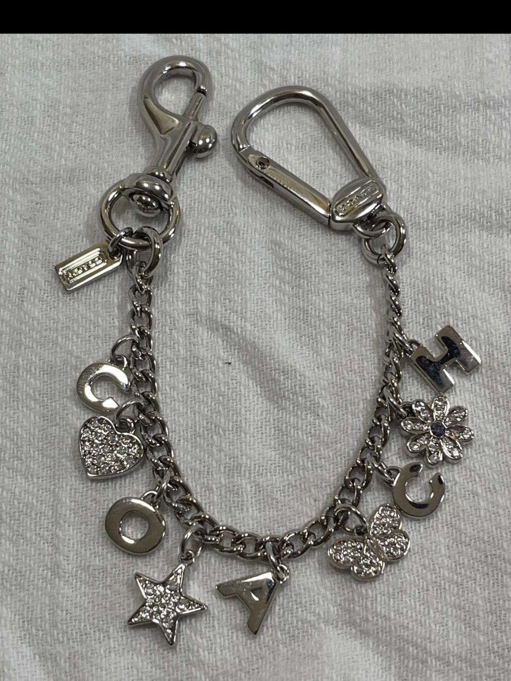 Coach Silver-Tone Charm Swagger Chain with Crystal Accents - Picture 3 of 3